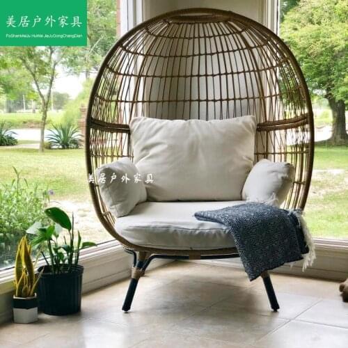 Balcony small table and chair outdoor hanging basket bed sofa landing single person leisure courtyard rattan weaving lazy person