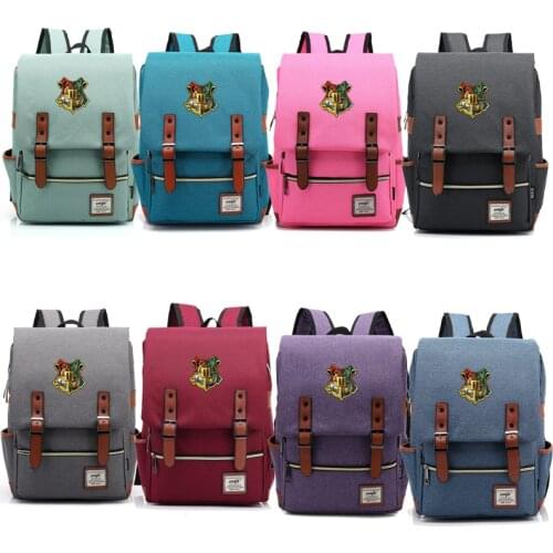 Fashion Vintage Laptop Backpack Women Canvas Bags Men Magic School Backpacks Retro Casual Bag For Boys Girls Kids School Bags