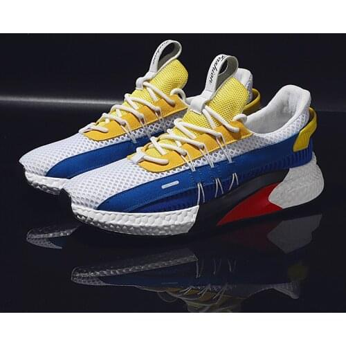 Mens Casual Sports Shoes 2021Breathable Original Male Running Shoes Outdoor Non-slip Athletic Workout Blue Sneakers
