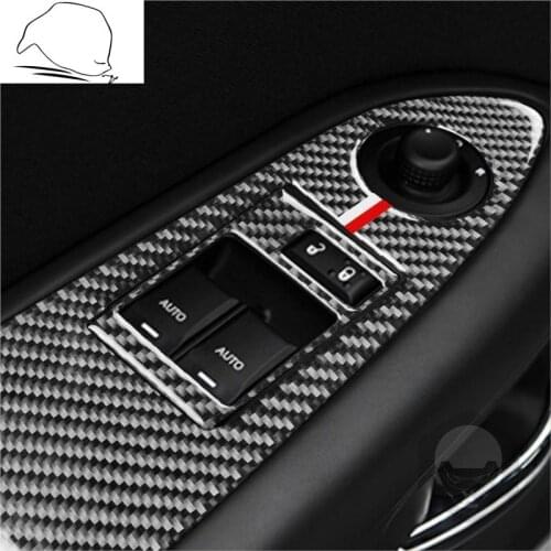 For Dodge Challenger 2008-2010 Multiple Colors Carbon Fiber Sticker Window Lift Switch Button Panel Frame Trim Car Accessorie