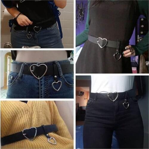 New Fashion Chic Strap Waistband Women Party Dress Faux Leather Heart Metal Pin Buckle Waist Belt Strap Waistband