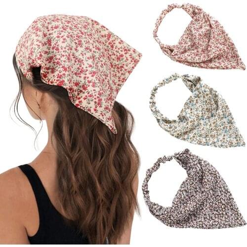 Women Hair Scarf Bandanas Triangle Headwear Headband Scrunchies Floral Kerchief Hairband Headbands Hair Bands Hair Accessories