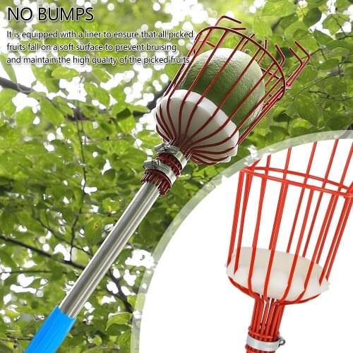 Fruit Picker Catcher Adjustable Basket Lightweight Fruit Catcher Head Garden Tools Harvester Metal Deep Basket Fruit Picker