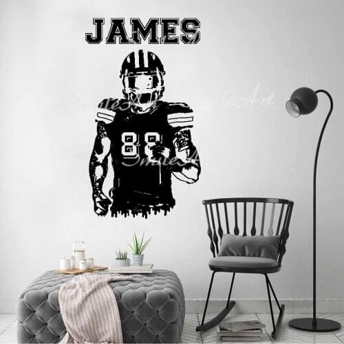 Diy Custom Name Football Nursery Wall Stickers Vinyl Art Decals For Kids Rooms Decoration Diy Pvc Home Decoration Accessories
