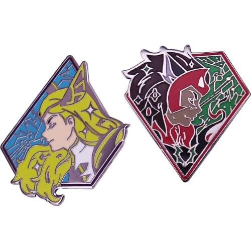 SHE-RA Brooch The Princesses of Power CatraDora Catra Adora Love Hard Enamel Pin Set Lesbian Lgbt Diamond Brooch