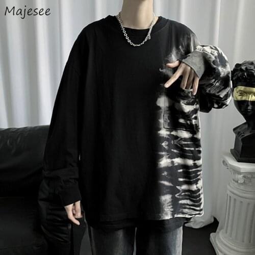 Hoodies Men O-neck Oversized Tie-dye Sweatshirts BF Harajuku Vintage Hoodie Couple Spring Fall Casual Loose Hip-pop Streetwear