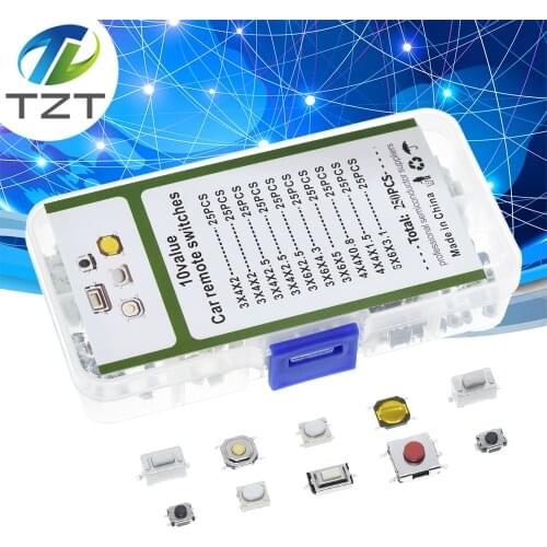 Smart Electronics 250Pcs 10 Types Tactile Push Button Touch Switch Remote Keys Button Microswitch DIY KIT