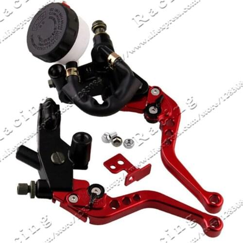 Universal CNC 22mm Motorcycle Brake Clutch Levers Master Cylinder Reservoir Set For Honda Suzuki Kawasaki Yamaha D10