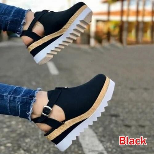 2021 High Heel Shoes Woman Sandals Vintage Flat Platform Ladies Shoes Women Fashion Comfortable Sandals Female Sandalias Mujer