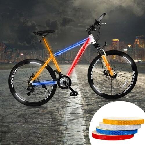 1cm*8m Bicycle Reflective Tape Decals Car Reflective Stickers Bike Sticker Reflective Strip Car Door Wheel Eyebrow Sticker