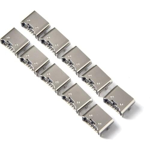 10pcs/lot 6 Pin SMT Socket Connector Micro USB Type C 3.1 Female Placement SMD DIP For PCB Design DIY High Current Charging