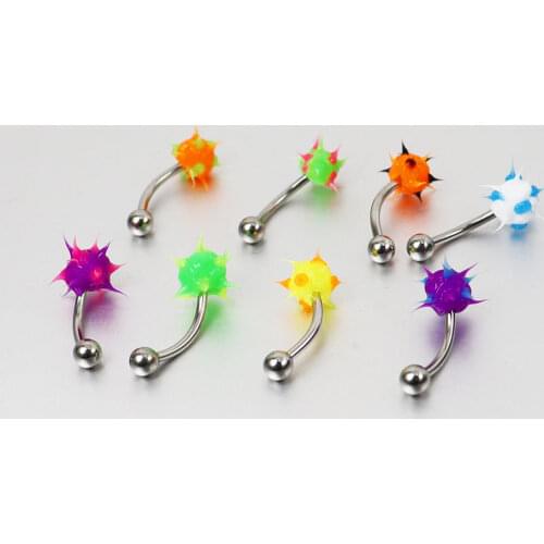 10pcs Mix Color Eyebrow ring Eye body piercing jewelry Curved Barbell Eyebrow Piercing Eyebrow Ring