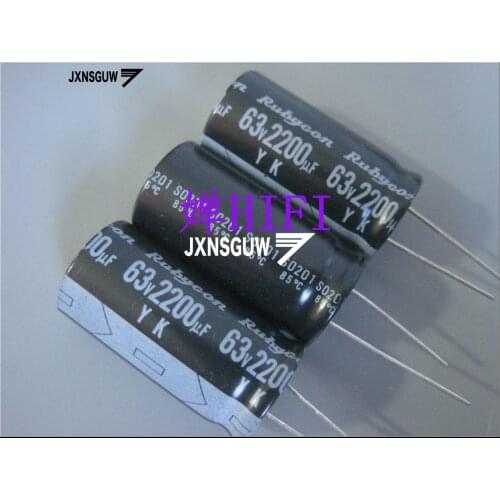 10PCS NEW RUBYCON YK 63V2200UF 18X35MM Aluminum electrolytic capacitors 2200uF/63v 85 degrees 2200UF 63V