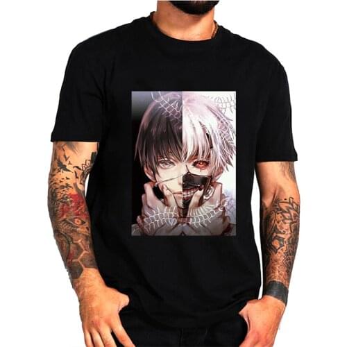 2020 Kaneki Tokyo Ghoul T Shirt Mens Anime T-shirt Harajuku Streetwear Camisetas Hombre