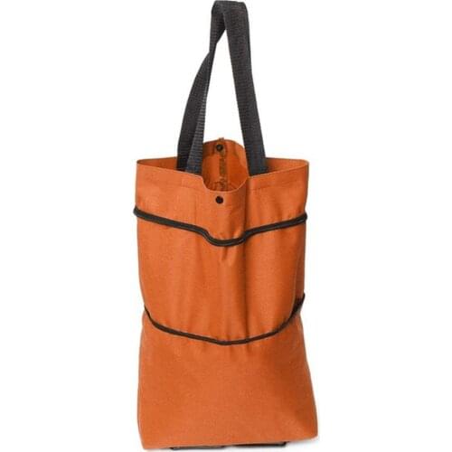 2021 Foldable Shopping Trolley Cart Foldable Reusable Eco Large Waterproof Bag Luggage Wheels Non-Woven Market Bag Pouch