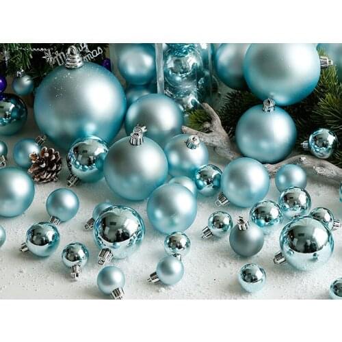 3-15cm Matte Blue Light Christmas Ball Wedding Birthday Party Trend Tree Decoration Pendant Bubble Sphere