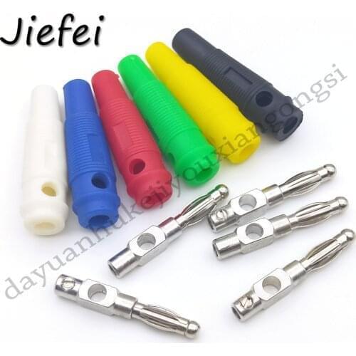 40-400pcs New 6 color 55mm Nickel Plated Solderless Speaker For 4mm Banana Plug Audio Jack Connector