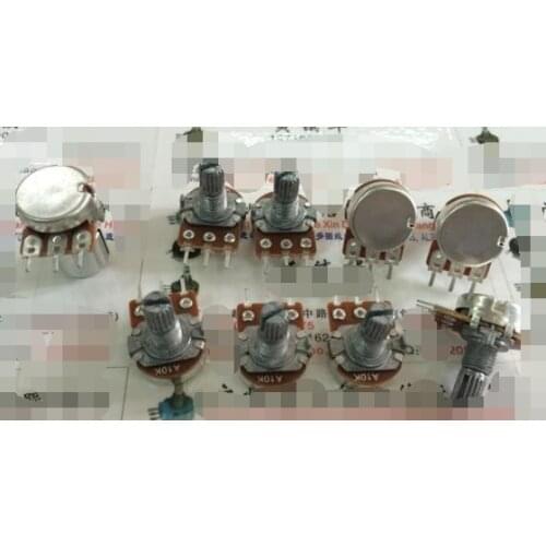 5pcs/lot Imported membrane type 16 single potentiometer A10K with a midpoint handle 15MM long