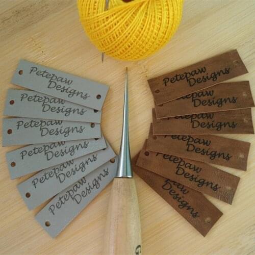 55pcs Personalized Leather clothing label handmade items, Handmade sewing tags labels knitting Quilting, hats DIY Accessories