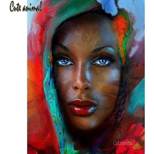 5D Diamond Painting Abstract African woman color art cross stitch kit Full drill square diamond Mosaic diamond Embroidery gift