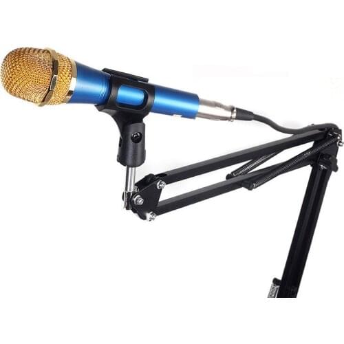 FREE SHIPPING Strong Universal Microphone MIC Suspension Scissor Arm Mount Stand Shock Stand- support 360-degree adjustable