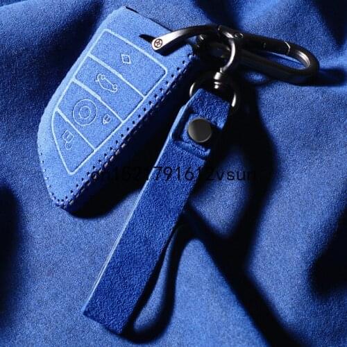 Alcantara Car Key Case Cover For BMW 3 5 6 7 Series X1 X2 X3 X5 X6 X7 Car Accessories