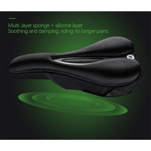 Bicycle Cushion Saddle Cover Mountain Bike Cushion Seat Cover Comfortable Memory Foam Silicone Saddle Cover Soft Equipment