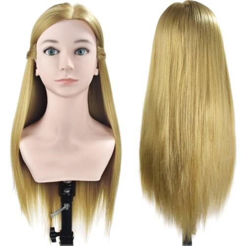 70cm Training Head With Shoulder High Grade Hairdressing Head Dummy Nice Manequim Blonde Long Hair Mannequin Head
