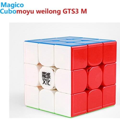 Gts3m moyu weilong gts v3 m 3x3x3 LM Magnetic Cube Puzzle Professional GTS 3 M 3x3 GTS3 M Cubing Speed Educational Kid Toys