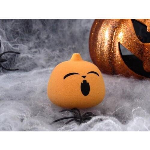 Hallowmas Blender Halloween Decoration Pumpkin and Bat Latex Free Polydrophlic Custom Pumpkin Makeup Sponge Ghost Puff In Bulk