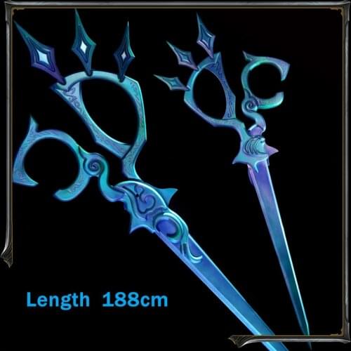 Game LOL Gwen Cosplay Scissors weapon props reduction ratio 1:1 length 188CM