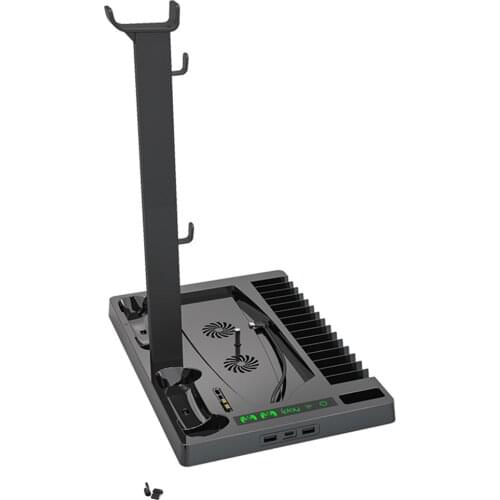 Game Console Multi-Functional Fan Cooling Stand Dual Charging Interface Dock for PS5 Disc Digital Edition Universal with Game Di