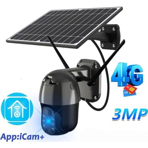 4G WiFi IP Camera Solar Powered Outdoor Sim Card 3MP 1536P 1080P Solar Panel IP PTZ Night Vision Video Surveillance CCTV PIR