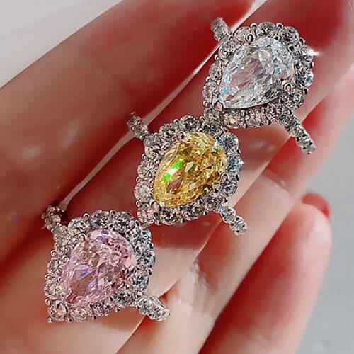 KNRIQUEN 100% Real Silver Reddean Cut Topaz Pink Diamond High Carbon Gemstone Rings for Women Wedding Engagement Fine Jewelry