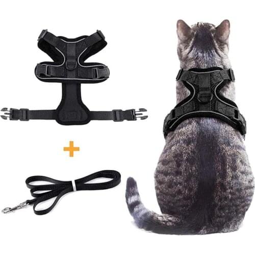 Cat Harness With Leash Set Walking Escape Proof Adjustable Vest Harnesses Fashion For Cats Pet Supply Cat Puppy Accessories