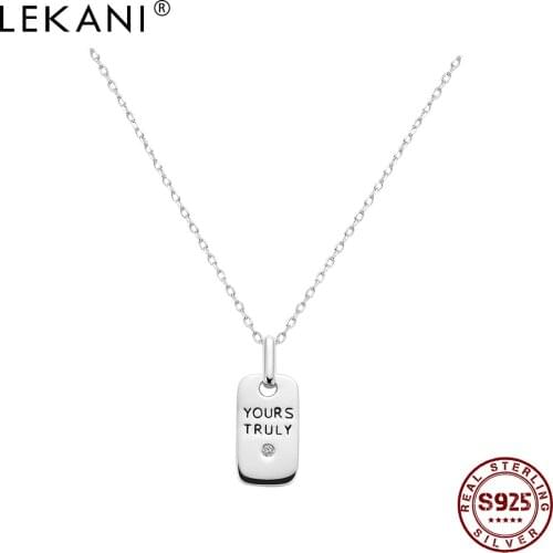 LEKANI Chokers Necklaces For Women S925 Sterling Silver Simple Tag Letter Customize Pendant Necklaces Fine Jewelry New Arrival