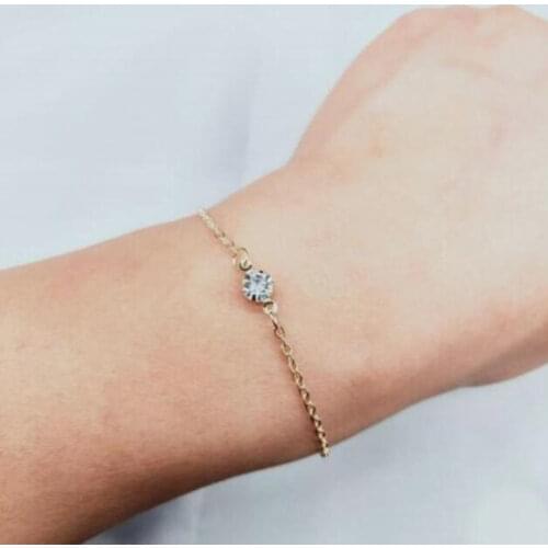 Lx082 European Trendy Simple Crystal Alloy Bracelet Sweet Romantic Female Jewelry Accessories