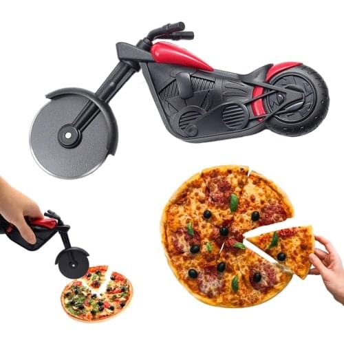 Motorcycle Pizza Cutter Stainless Steel Pizza Wheel Cutter Motorbike Roller Pizza Chopper Slicer Kitchen Accessories
