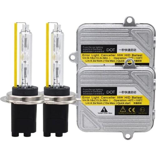 Car Headlight Xenon Kit 55W 5500K Xenon H7 H1 H3 H11 9005 9006 9012 D2H HID Xenon Bulb DC 12V 55W Fast Bright HID Ballast Kit