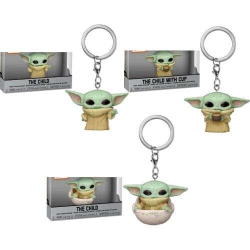 NEWest Arrival with original box Anime Movie Keychains Yoda water cup beckoning keychain pendant Action Collection Figure Toys