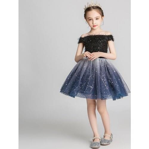 Prom Princess Girl Dress Wedding Elegant Birthday Evening Flower Girl Dresses Party Tulle Summer Vestidos Dresess AE50GD