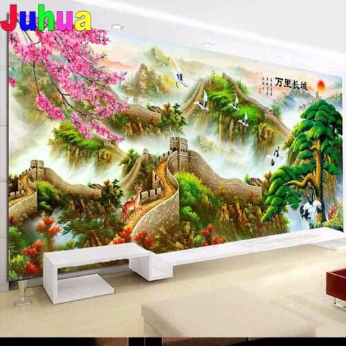 Full Square Round diamond"Great Wall"5D diamond painting China Style DIY diamond embroidery kit Home ornaments
