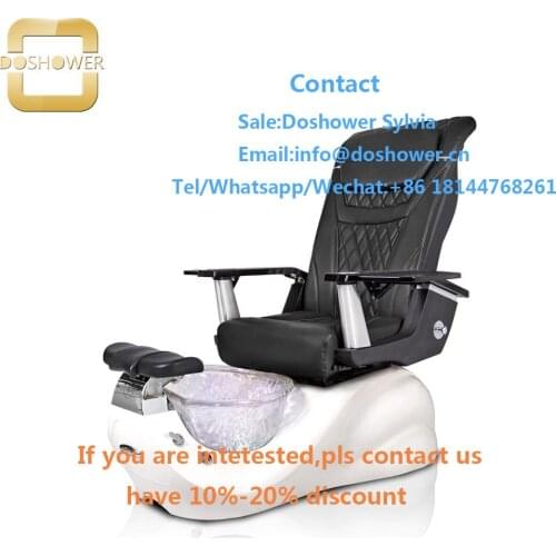 Empty containers for acrylic powder with other spa equipment for reclining pedicure chair