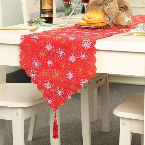 Christmas Decoration Linen Printed Table Flag Tablecloth Tablecloth Placemat Christmas Decorations For Home Table Runner Flags