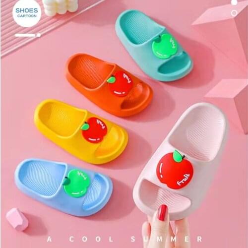 Childrens Sandals And Slippers Summer Soft Bottom Non-slip Indoor Bath Baby Slippers Fruit Sandals Girls' Child Shoe Kid Shoes