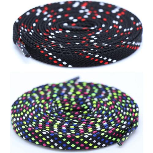 100/120/140CM 1pair shoelace Polyester Sneaker Shoe Lace Dot Colors Checkered Hollow Flat Shoelaces Shoe Accessories Black White