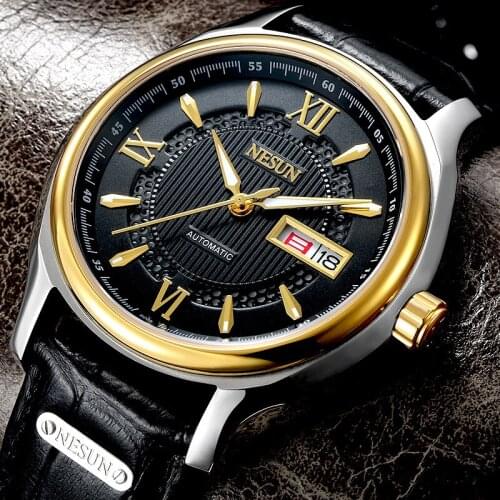 Switzerland Nesun Japan NH36A Automatic Movement Watch Men Luxury Brand Mens Watches Sapphire Genuine Leather N9205-2