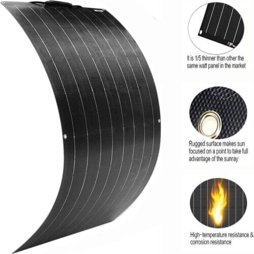 Solar Panels 100W Flexible Fire Preventi Solar Cell 12V Battery Charger Home Controller Photovoltaic Panel