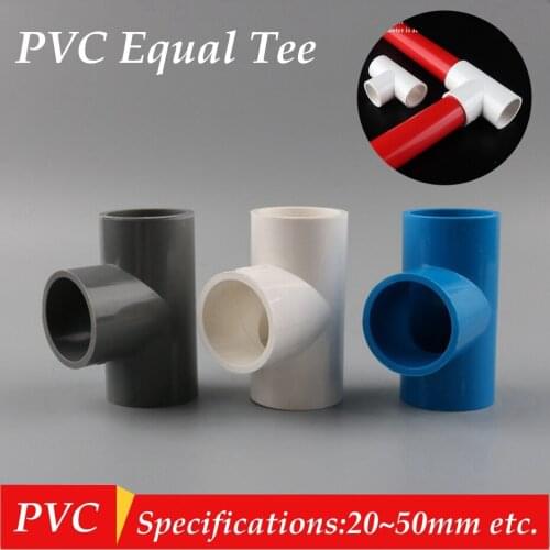 4pcs 20-50mmPVC Equal Tee Connector Aquarium Fish Tank Tube Watering Adapter DIY Tools Garden Water Connectors UPVC Pipe Joints