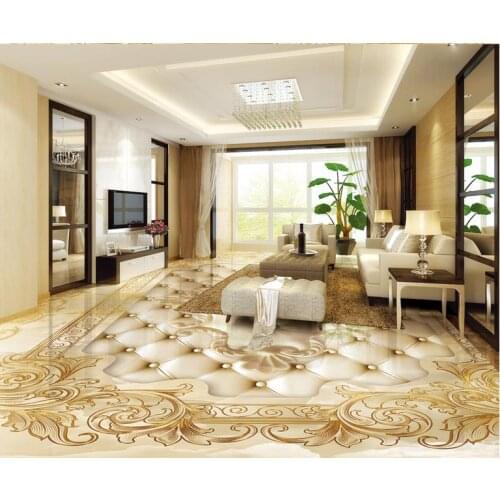 Home Decoration flower floor PVC waterproof floor 3D stereoscopic wallpaper floor 3d floor art